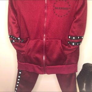 A Burgundy #Blessed Sweatsuit